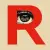 AI illustration of a large red registered trademark "R" with a human eye in the centre